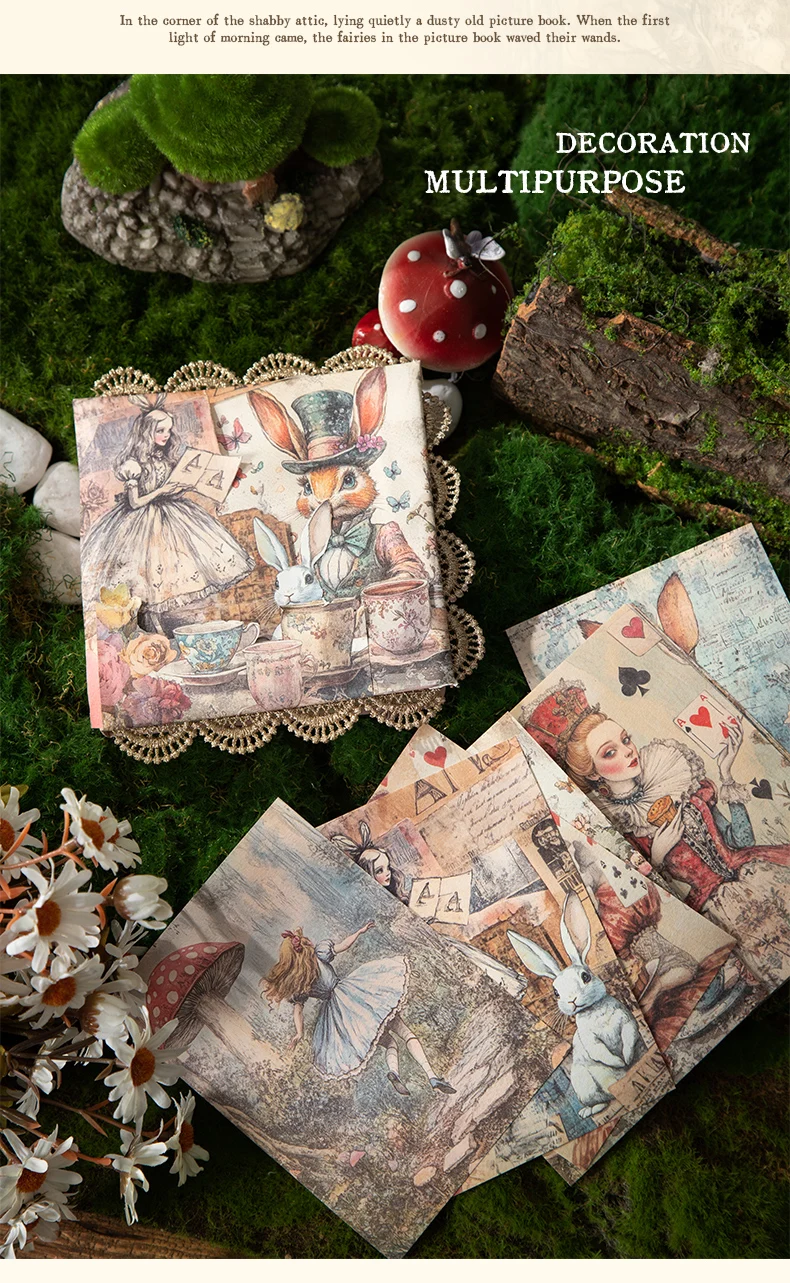 Journal GO 30pcs Fairy Tale Lady Vintage Scrapbooking Material Paper Journaling Planner Diary Background Decorative Paper – Detail 11