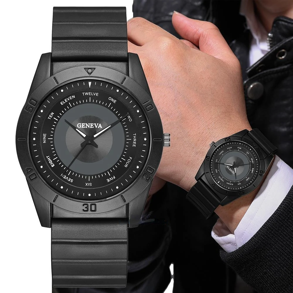 

Minimalist Design Men's Sport Quartz Watch Fashion Silicone Strap Male Clock Gifts Watches