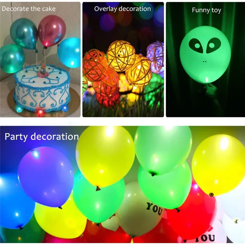 Mini LED Lights (Box of 25) - LED Button Light with Flashing Glow Clip On  LED Body and Balloon Lights (Red)