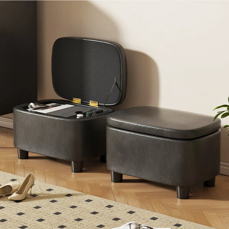

Modern Home Rectangular Footrest Entrance Living Room Modern Nordic Storage Bench Stool Interior Bedroom Low Sofa Vanity Stool