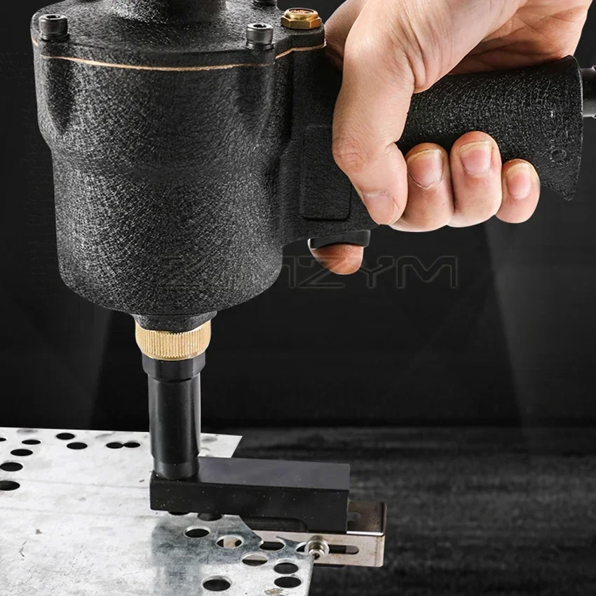 8KGF Industrial Pneumatic Punch Gun Metal Iron Plate Round Hole Punching Stainless Steel Advertising Word Air Puncher 3.2-8MM 4