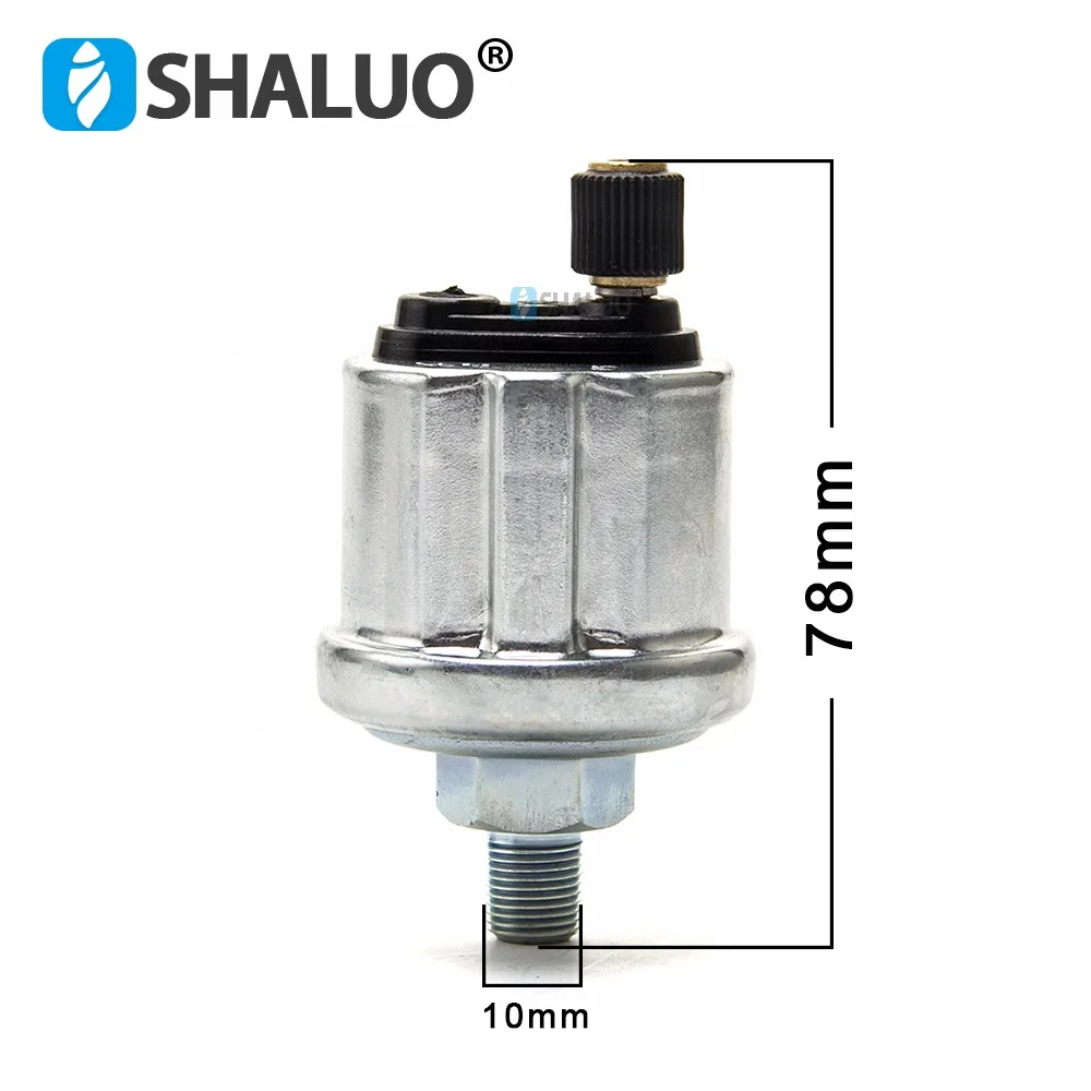 0-10Bars 1/8NPT Diesel Engine VDO Oil Pressure Sensor Stainless Crew Plug Alarm Matching Oil Pressure Gauge Generator Parts
