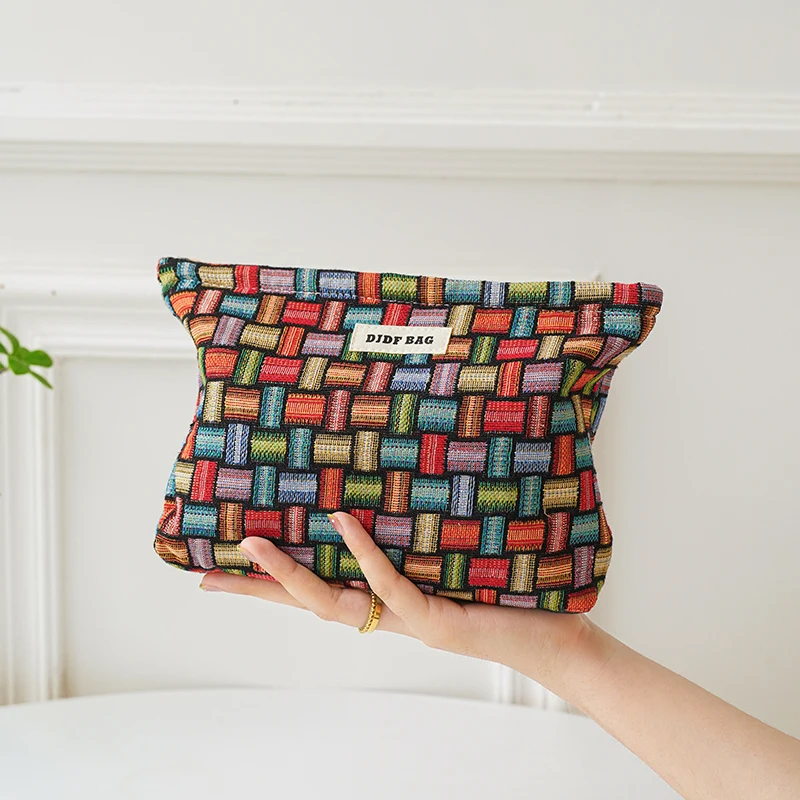 حقيبة مستحضرات تجميل نسائية ذات سعة كبيرة باللون الأخضر الداكن ، مستحضرات تجميل محمولة ، حقيبة تخزين لتغيير الملابس ، حقيبة أدوات تجميل للسفر ، حقيبة خط للركاب