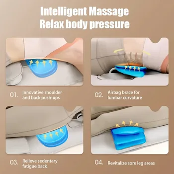 JAIYORL Massage Mat Mattress Full Body Electric Airbag Heated Neck Massager Traction Lumbar Vibration With Remote Controller 2