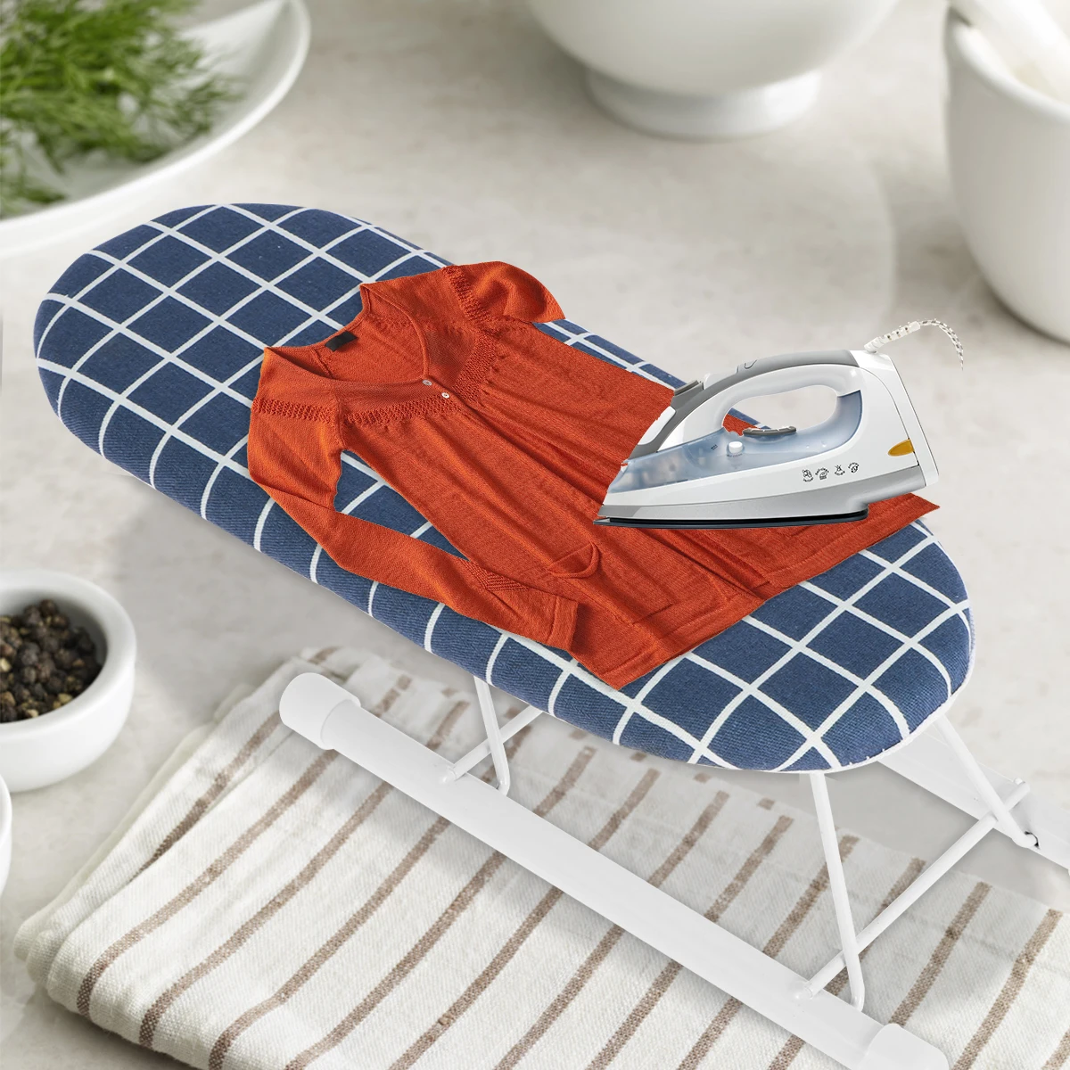 1/10Pcs Tabletop Ironing Board Non-Slip Folding Portable Household Small Ironing Board for Shirt Sleeves Cuff Neckline