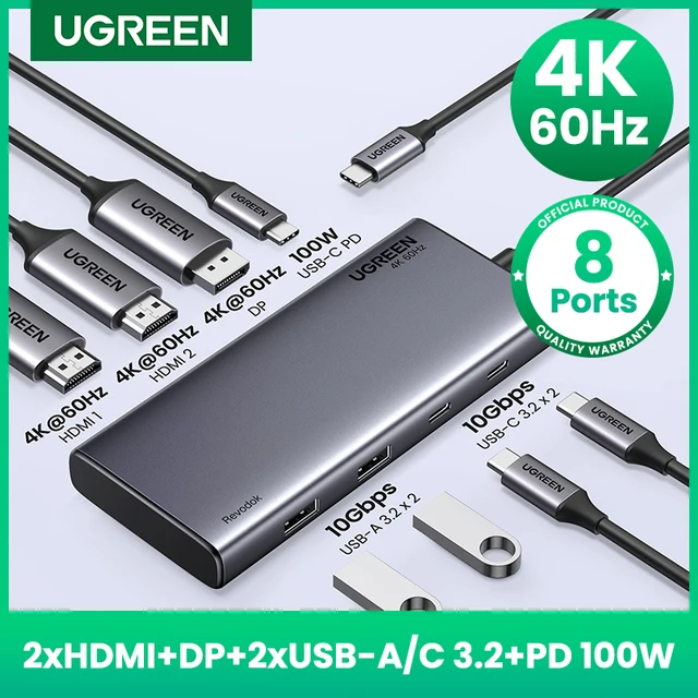 UGREEN Triple Display USB C HUB 10Gbps 4K Adapter