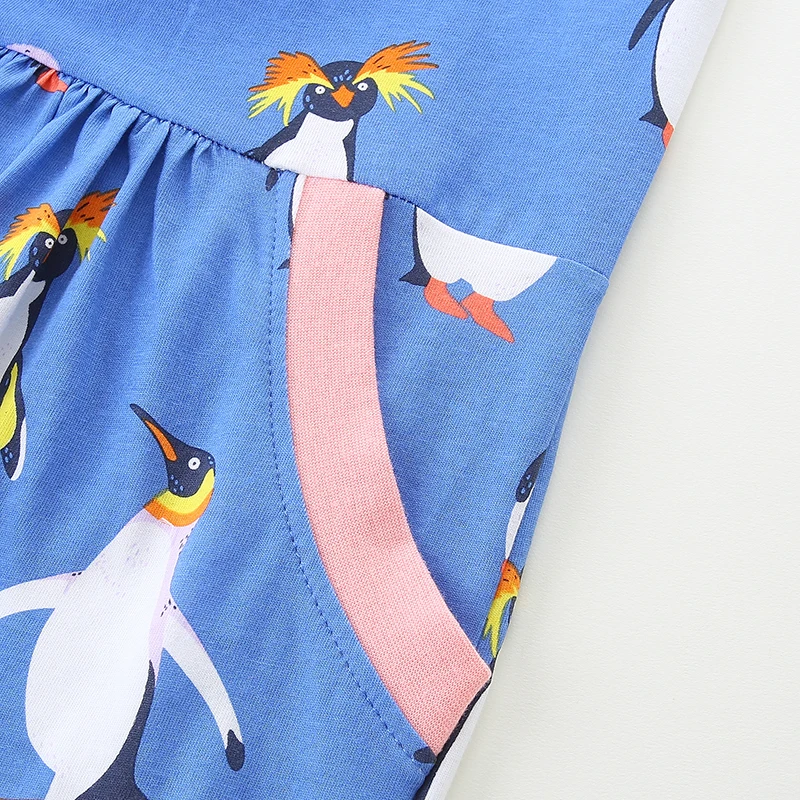 Children's Clothing Kids Clothes 2025 Autumn Spring Girls Long Sleeves Cartoon Penguins Casual Dress Cotton