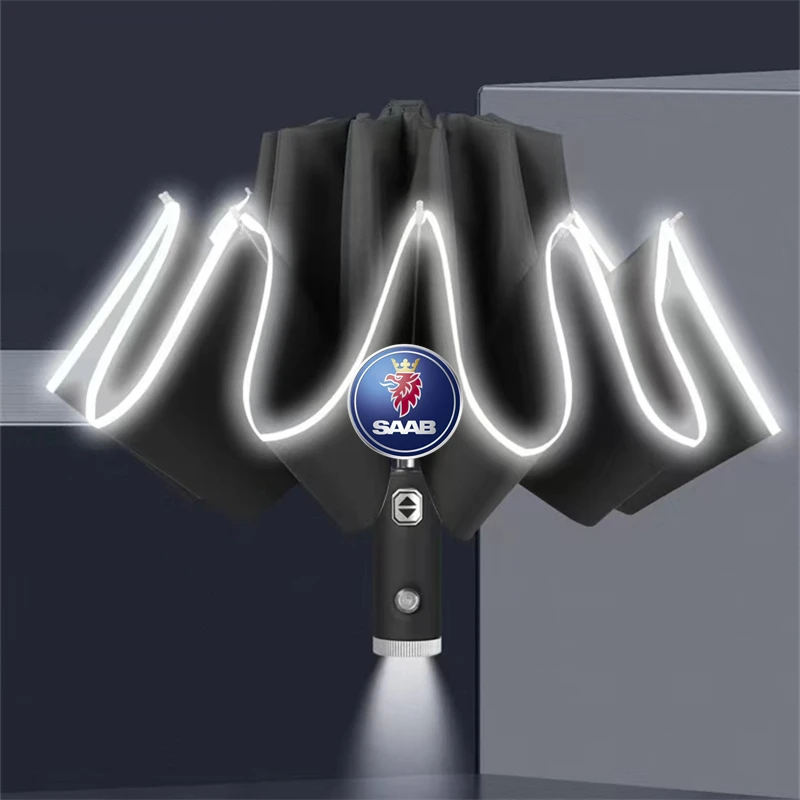 

Automatic Reflective Stripe Reverse Led Light Umbrella For SAAB SCANIA 95 93 9000 900 9-7 600 99 9-X 97X Turbo X Monster 9-2X GT