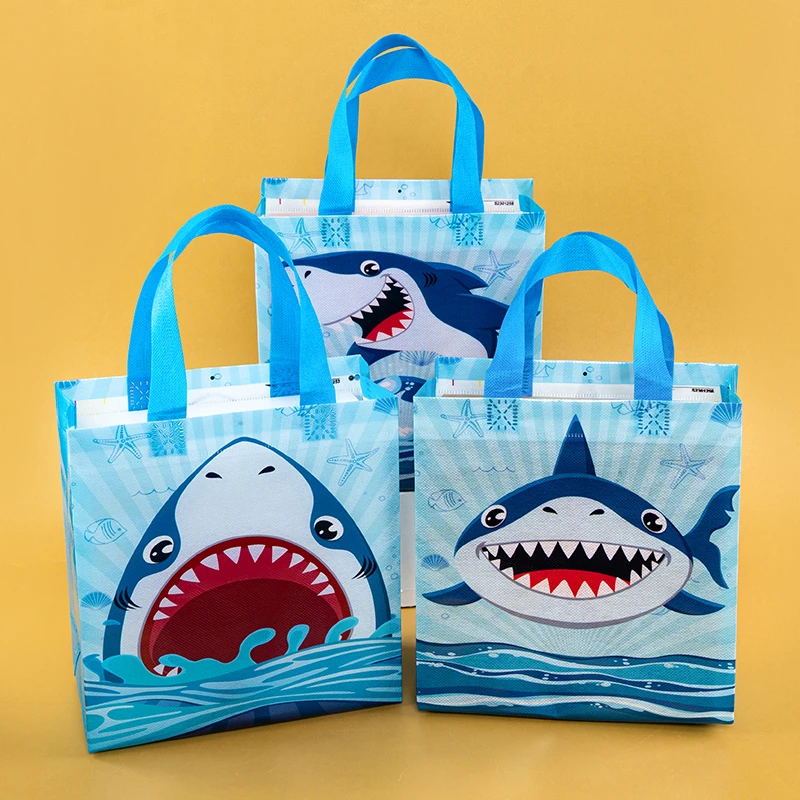 12/24Pcs Shark Theme Candy Boxes Favor Cookie Gift Bags with Stickers for Kids Ocean An... - SKU FGB01101 - UGI Packaging