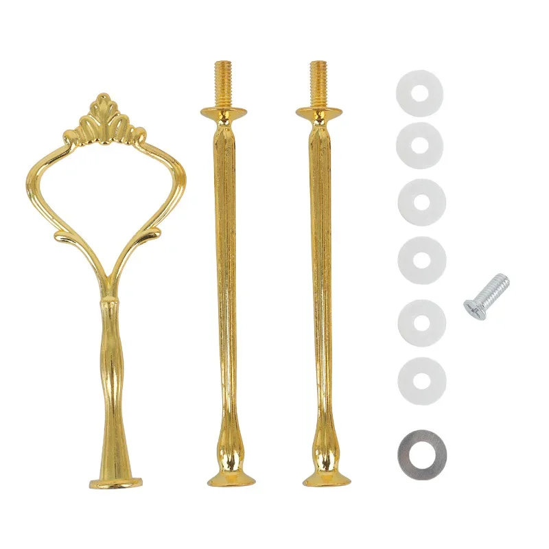 1/2/3 Tiers Zinc Alloy Crown Cake Stand Pillar Without Plate Desserts Fruits Cookie Rack Handle Wedding Party Accessories cake stand dessert stand cookie stand fruit plate stand