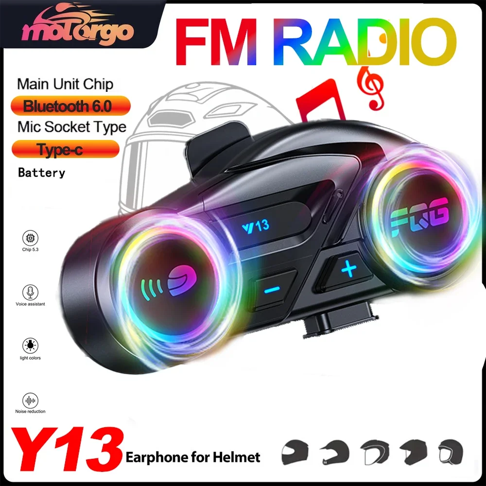 Y13 Helmet Headset Bluetooth 6.0 Waterproof