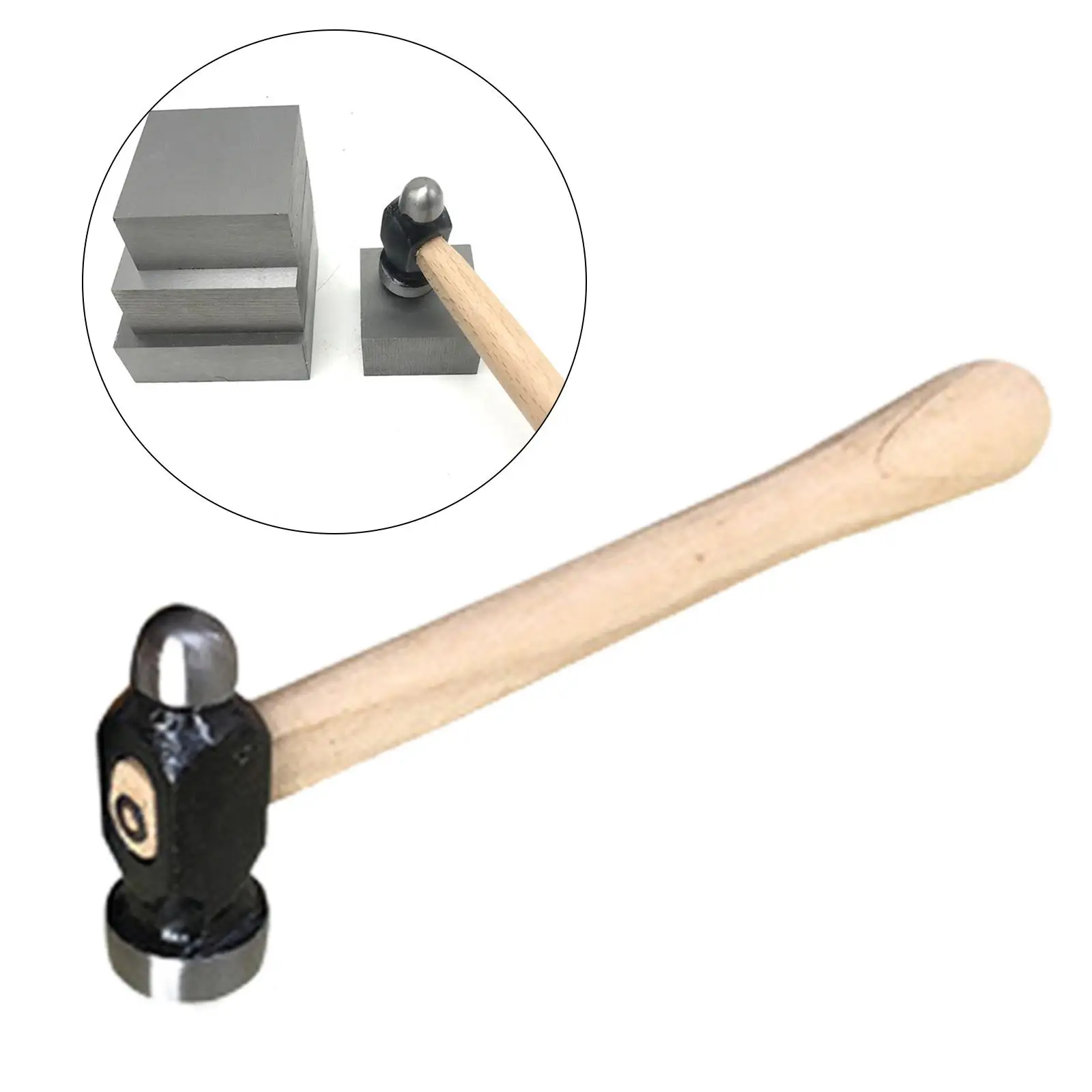 Jewelry Making Hammer Ergonomic Easy to Use Durable Metalwork Tool Chasing Hammer with Wood Handle for Home Improvement Stamping