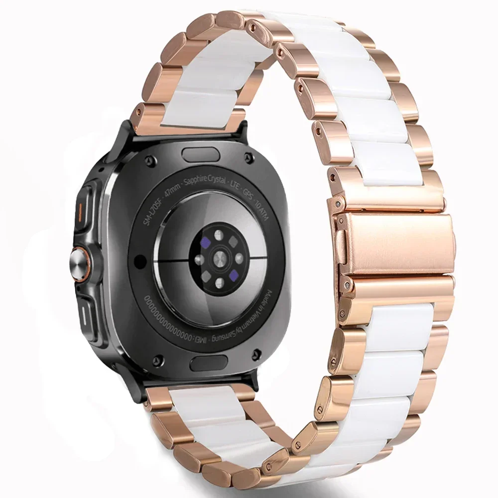 Premium Metal and Ceramic Watch Strap - High-End Wristband