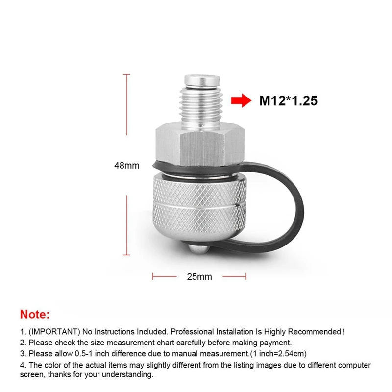 Car Aluminum Alloy Oil Drain Valve Quick Drain Suitable Quick Twist Oil Valve For M12x1.25 With Hose Replacement Parts