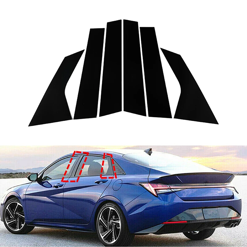 Car Window Trim 6Pcs Car Pillar Posts Window Molding Cover Sticker For Hyundai Elantra