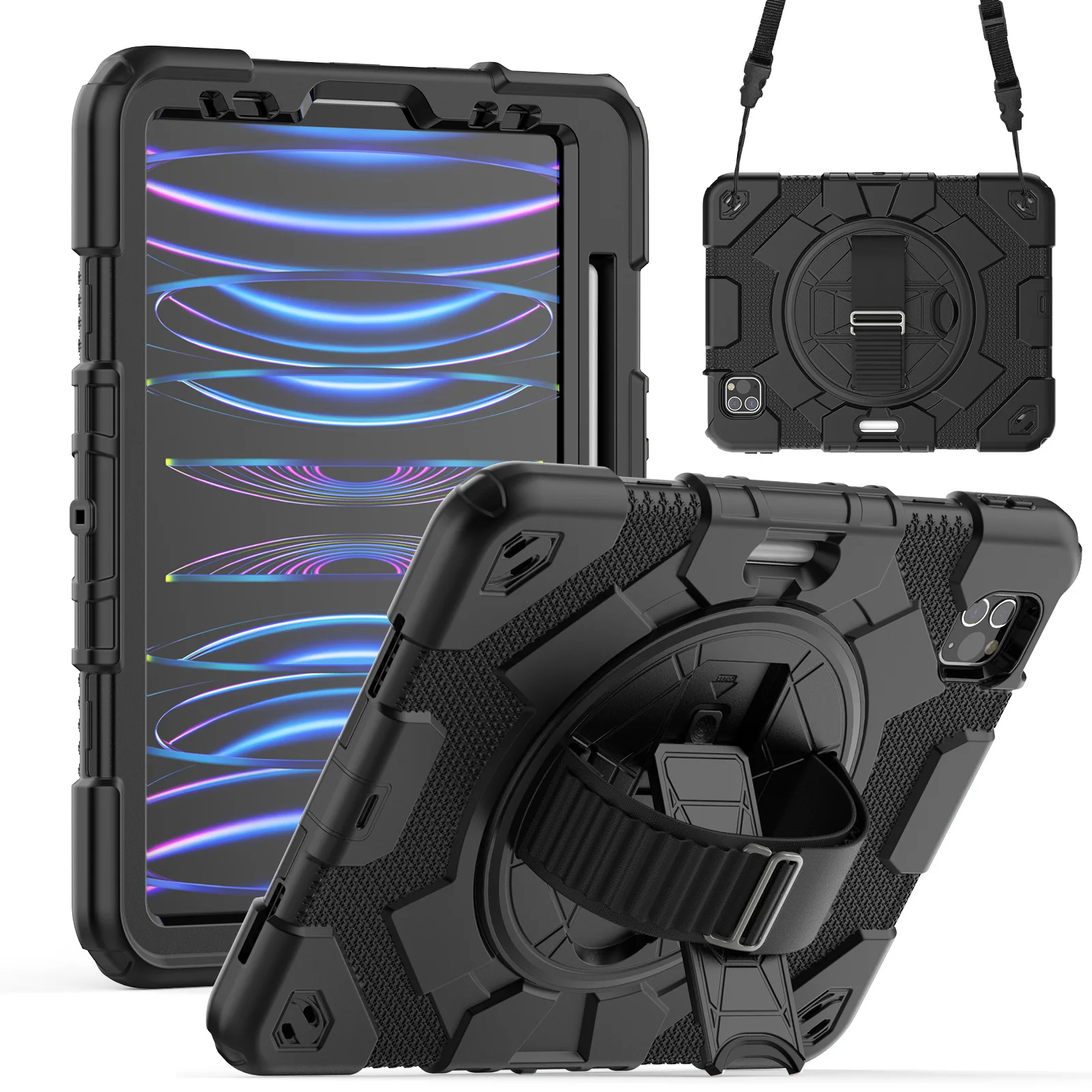 Estojo de Armadura de Mão Rotativa para Ipad Capa do Suporte 10.9 Air Pro 11 10.5 9.7 10.2 7th 8th 9th 9.7 2023 2023 2023