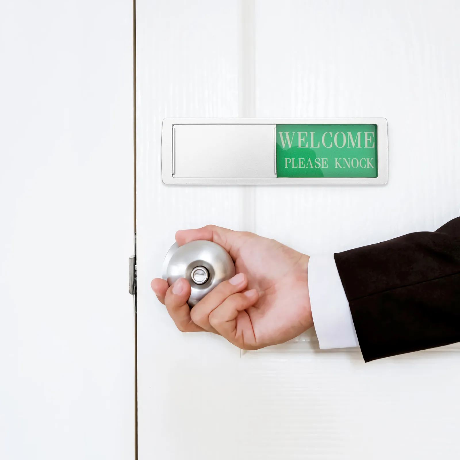 2개입 개인정보보호 방해금지 자석 슬라이더 도어 사인, 사무실, 호텔, 회의실용 투명 인쇄 개인정보보호 표시기