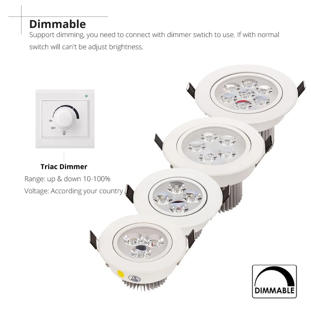 LED Downlight Dimmable for Ceiling