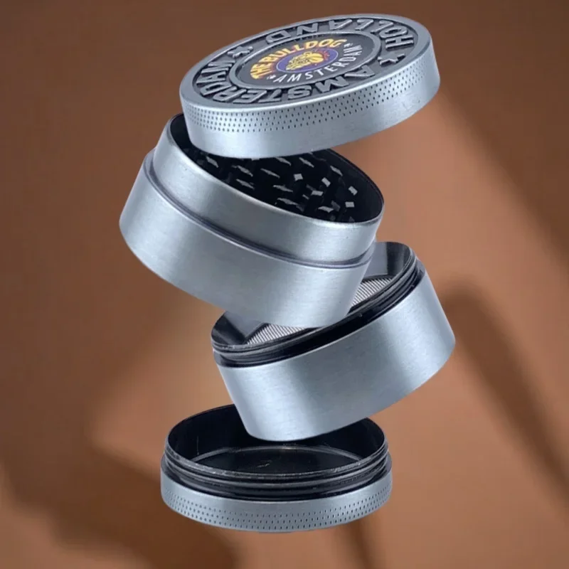 2 Inch Colorful Bulldog Herb Grinder Portable 4 Sections Spice Grinder Cigarette Shredder Kitchen Gadget Smoking Accessories