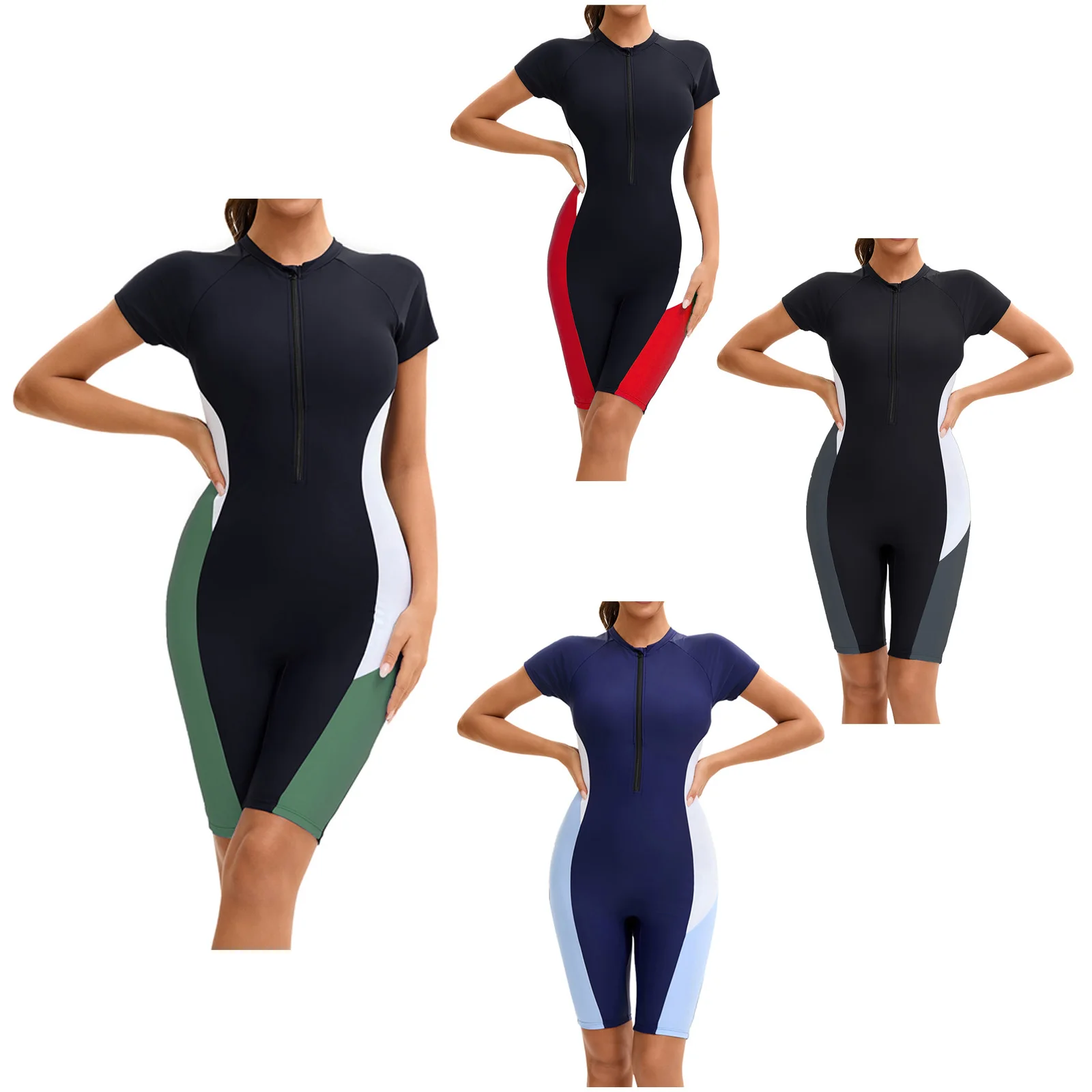 Description Picture 2 of itemWomen's Swimsuit One-Piece Surfing Rash Guard Swimwear Front Zipper Jumpsuit UPF 50+ UV Protection Diving Surfing Bathing Suit