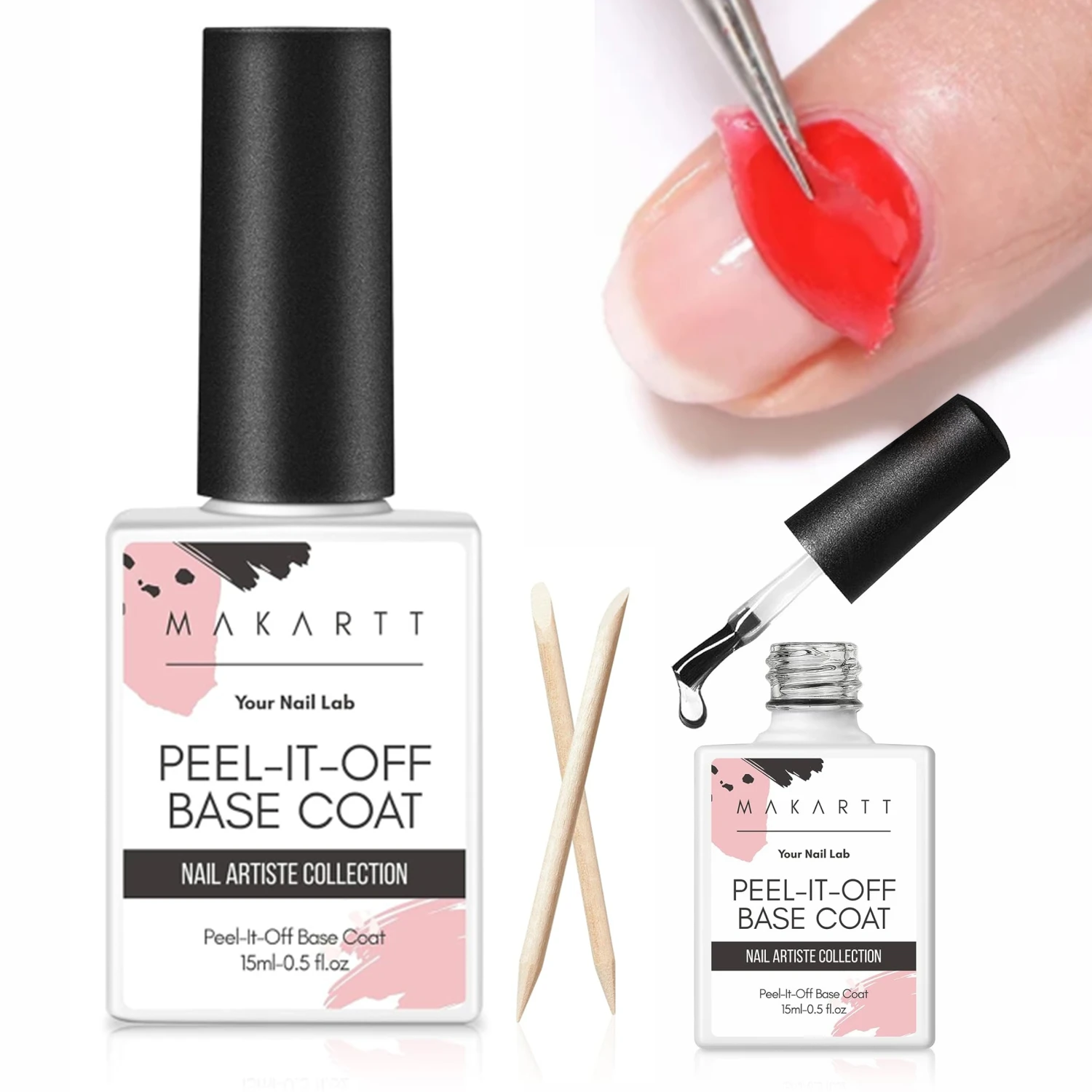 Makartt Peelable Base Coat Nail Polish 2 in 1 15ML