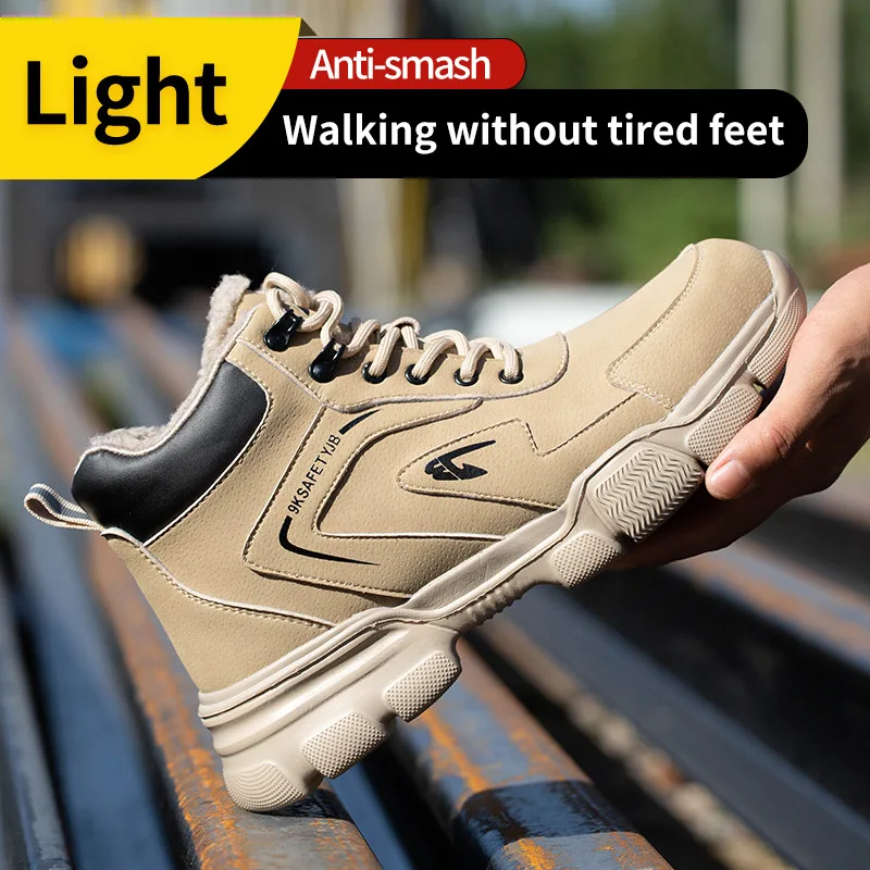Safety Shoes Men Shoes Work Safety Shoes Men Safety Boots Anti-smash Anti-stab Work Shoes Sneakers Steel Toe Male Boot Indestructible
