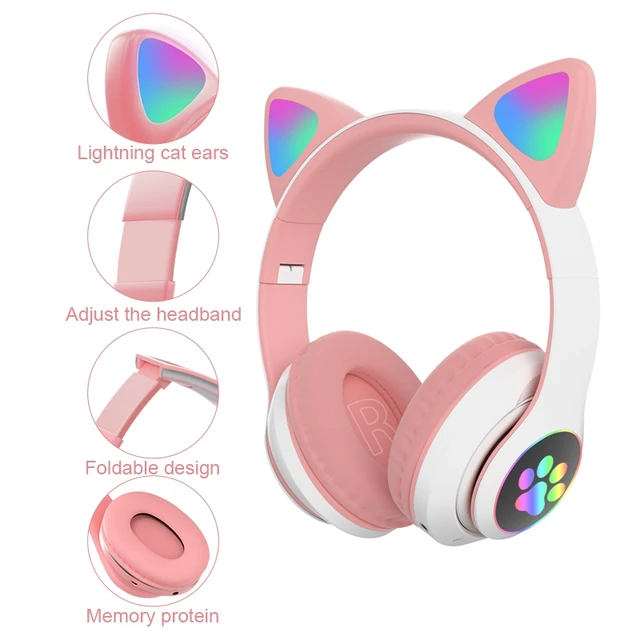 New STN-28 Cat Ear Lightening Headworn Cat Ear High Quality Hi Fidelity  Noise Reduction Game Bluetooth Headset - AliExpress