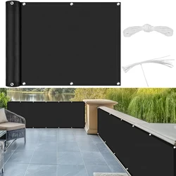 Outdoor Privacy Screen with UV Protection and Water Resistance - 90x600CM (Black)