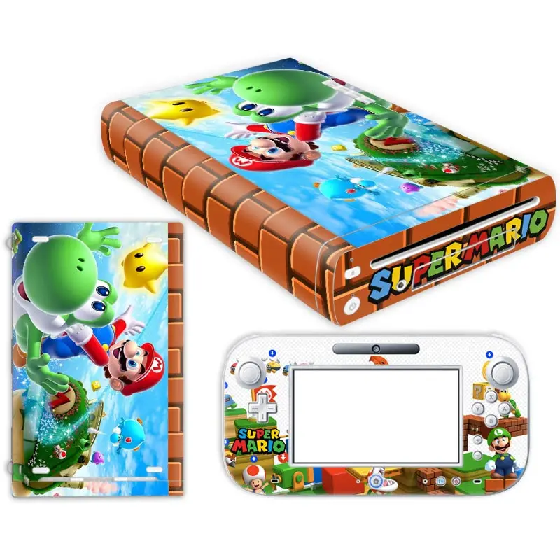 Super Luigi Mari Brothers Vinyl Cover For Nintend Wii U Console Controller Decal Game Accessories For Wii U Skin Sticker