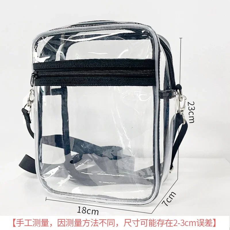 Transparent Women Crossbody bag Simple Fashion PVC Clear Shoulder Bag With Strap Zipper High Quality Small Waterproof Handbags
