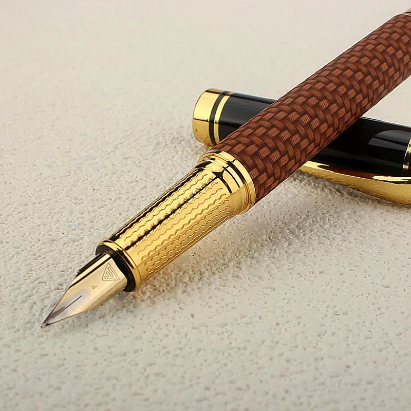 Luxury Quality Cloth Weave Metal Fountain Pen Financial Office Student Supplies School Stationery Ink Pens 5