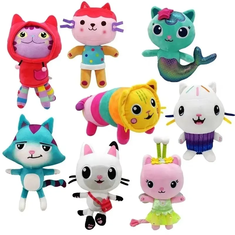 &Newest 8 Stlyes Gabby Dollhouse Plush Toy Mercat Cartoon Stuffed Animals Mermaid Cat Plushie Doll Kids Birthday Christams Gifts