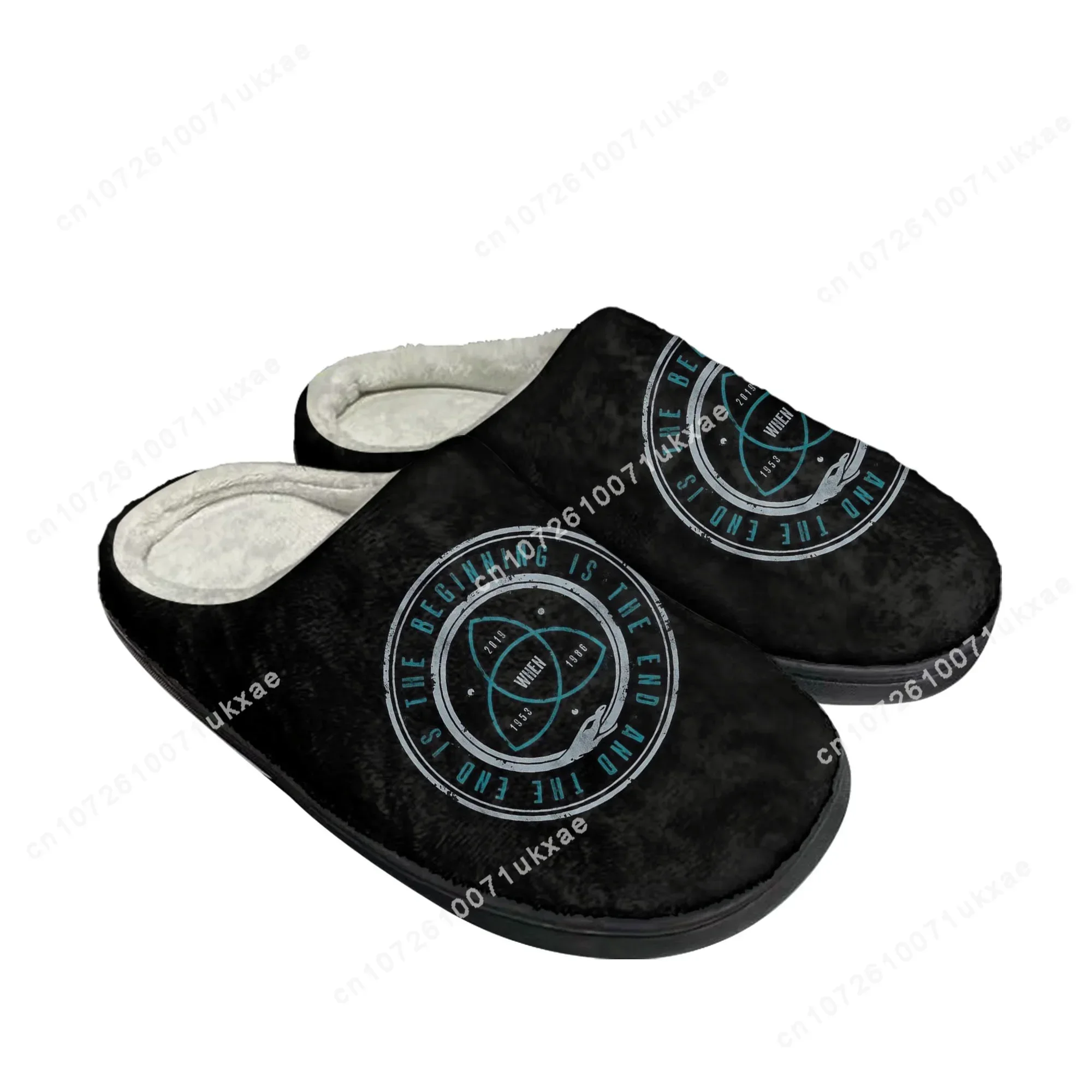 Dark TV series Home Cotton Slippers Mens Womens Beginning End Plush Bedroom Casual Keep Warm Shoes Thermal Slipper Custom Shoe