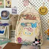 Sanrio Hello Kitty Colorful Graffiti Canvas Bag Cute Girl Versatile High-capacity Backpack Japanese Harajuku Trend Shoulders Bag 3