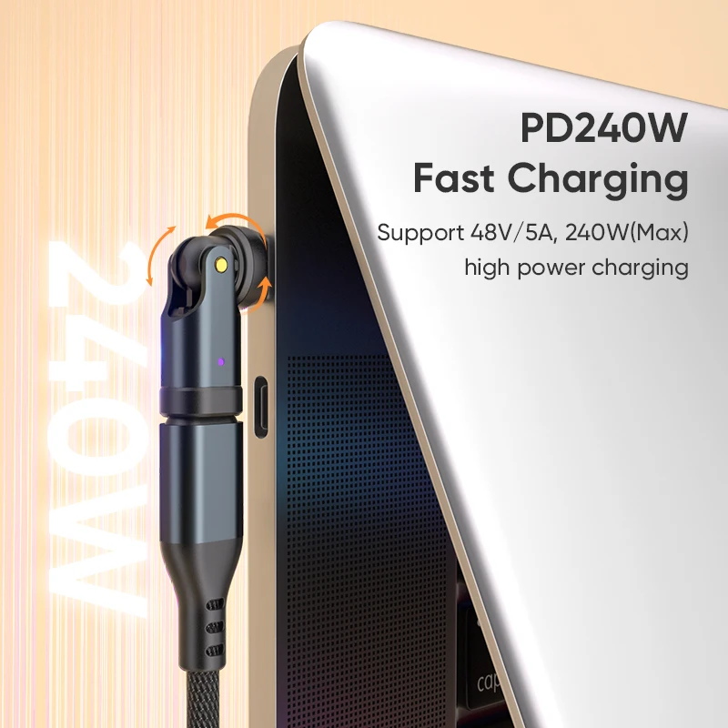 OTG Adapter AUFU PD240W USB C to Type C 540 Rotation Type-C Male to Female for Macbook Xiaomi Samsung