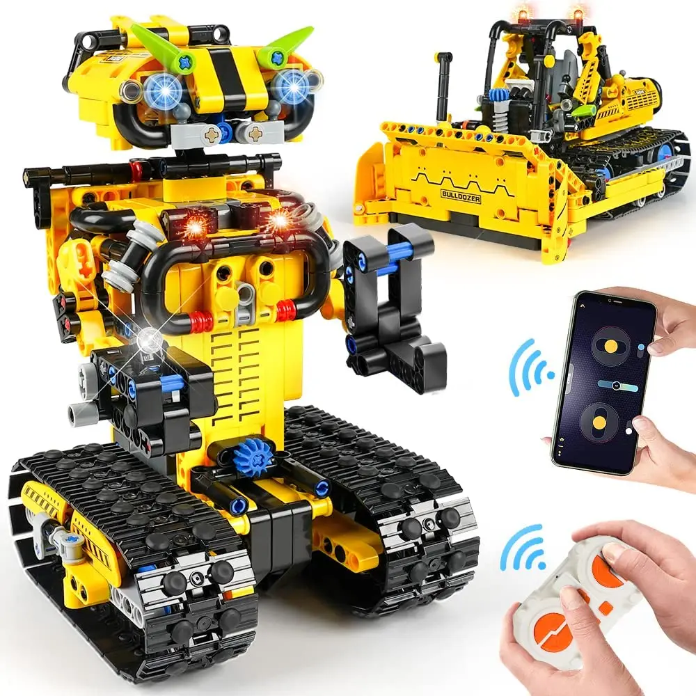 Tecnico Rc Robot Building Block Per Bambini Bulldozer 2 In 1 Con App Giocattolo Da Costruzione Regalo Per Bambini Ragazzi 8 9 10 11 Anni