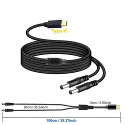 Enhanced Product Title:  
Dual DC Powered USB - C Splitter Cable for Versatile Electronics Charging (USB - C to 2xDC - 5V)