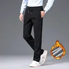 Thick Corduroy Pants Men Winter New Warm Fleece Elastic Waist Classic Business Jogging Straight Casual Plush Trousers Male 2