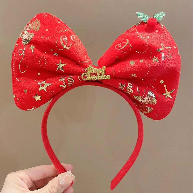 Christmas Headdress Headband Girls Reindeer Bow Headband Funny Festive Accessories Hairpins Christmas Festival Party Cosplay