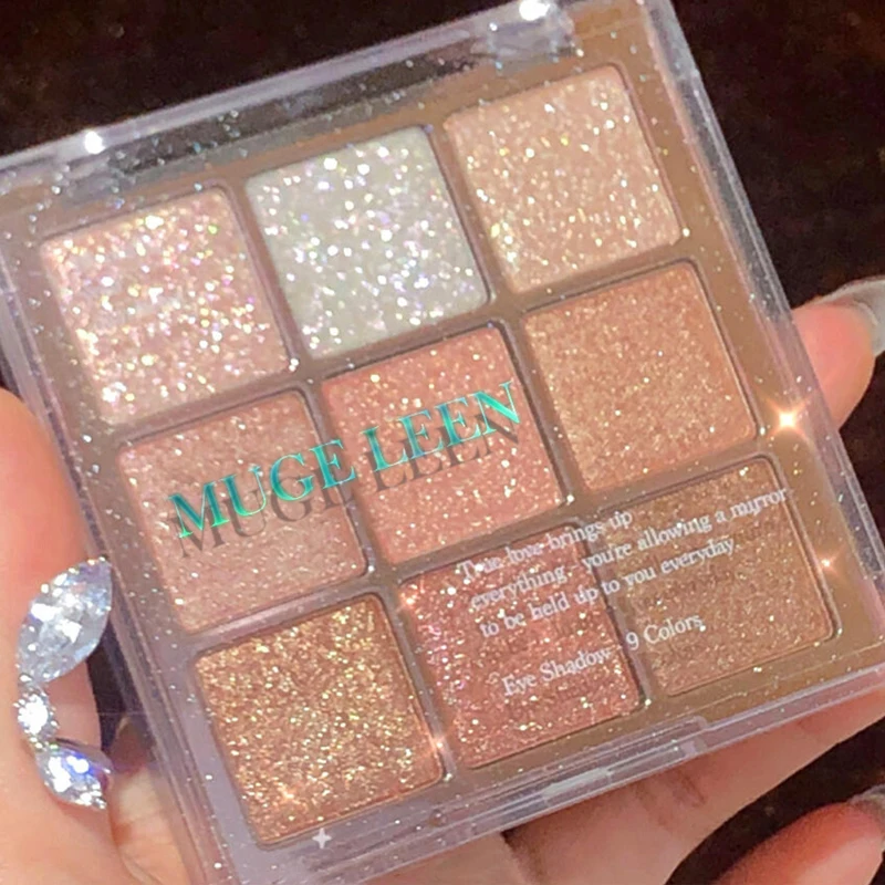 9 Color Glitter Sequin Eyeshadow Palette Christmas Halloween Snowflake Eye Shadow Palette Matte Glitter Shiny Eye Pigment Makeup 2