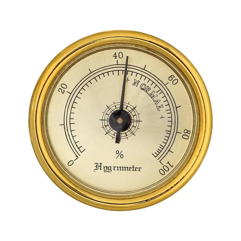 

Brass Analog Hygrometer Humidity Temperature Gauge Cigar Mechanical Hygrometer 45mm Mechanical Long Term Performance Thermometer