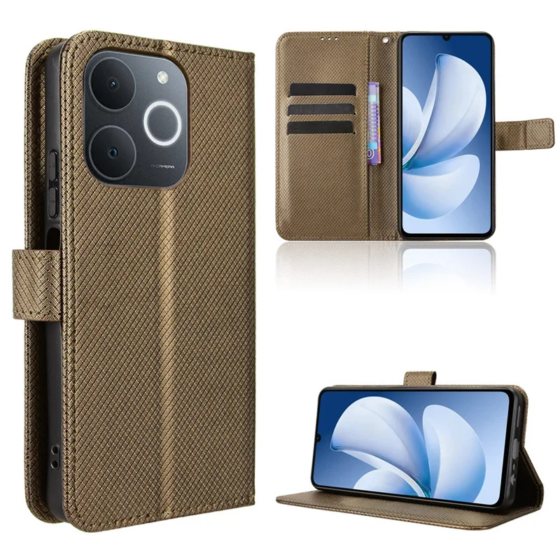 Elegant Leather Flip Wallet Case with Magnetic Closure