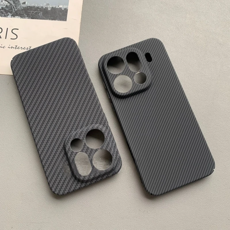 Carbon Fiber Slim Protective Shockproof Phone Case, Hard PC Back Cover