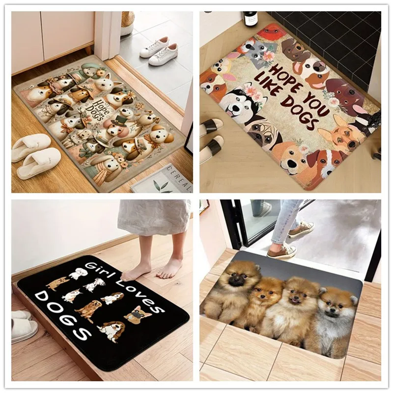 1PcDogPrintFlannelDoorMatAntiSlipFloorRugWashableAndAbsorbentCarpetSuitableForKitchenSuppliesLivingRoom-AliExpress15
