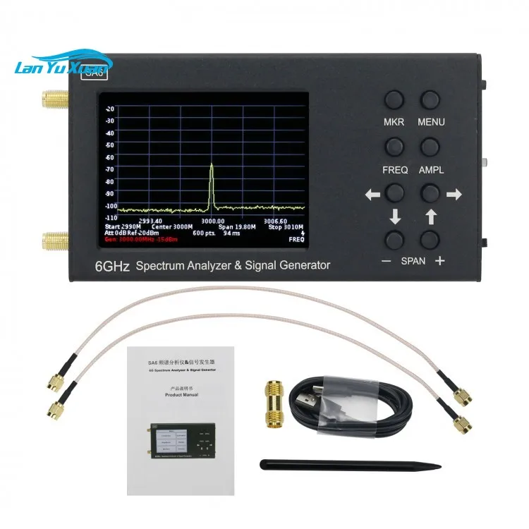 

SA6 6GHz Spectrum Analyzer Signal Generator Signal Source Wi-Fi 2G 4G LTE CDMA GSM Beidou GPR