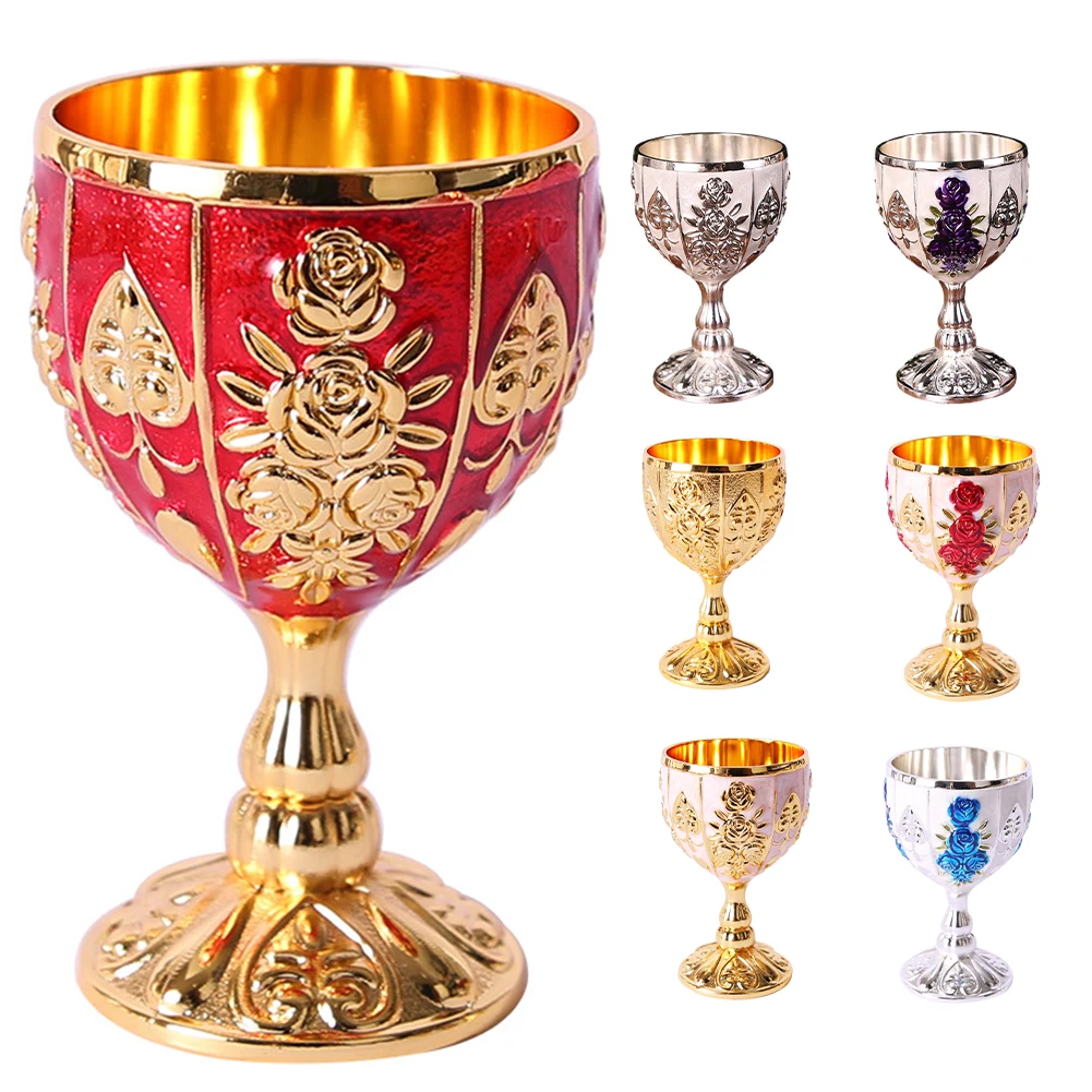 30/40ML Aluminum Alloy Wine Glasses Retro Dinnerware Goblet Vintage European Style Spirit Vodka Champagne Glasses Bar Home Decor glass cup stainless steel wine cup stainless steel wine glass