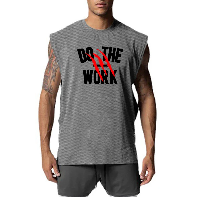 

Oversized Gym Tank Top Men Bodybuilding Singlets Fitness Stringer Sleeveless Shirt Mesh Quick Dry Clothing Sportwear Muscle Vest