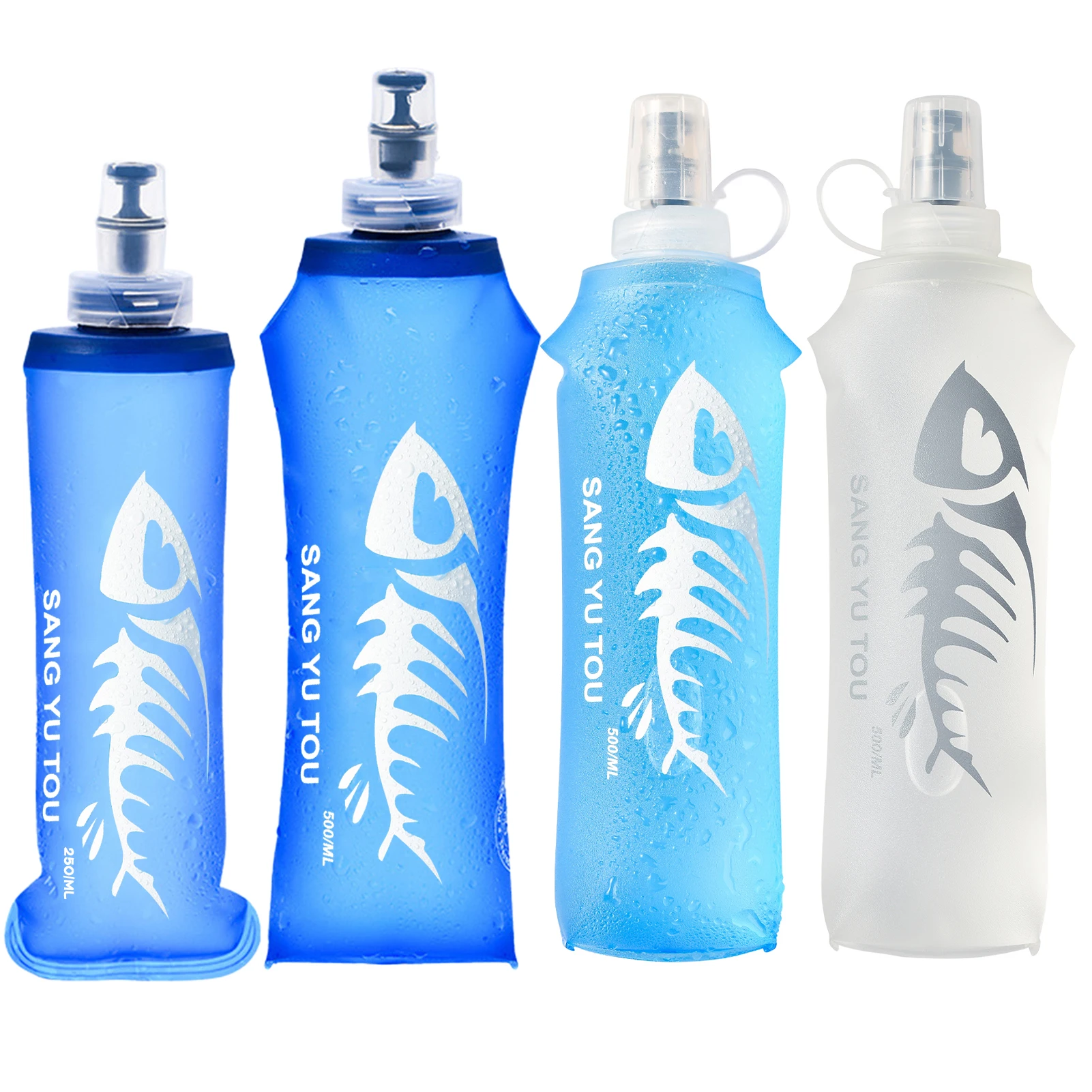 

250/500ML Foldable Silicone Soft Flask Water Bottle Outdoors Camping Traveling Sport Running Jogging Hydration Bladder Pack Vest