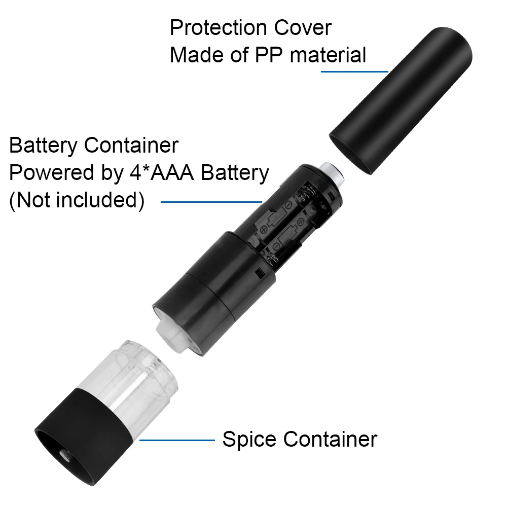 LED 조명 전동 자동 후추 소금 분쇄기 양념통 주방용품 주방 도구 향신료 분쇄기