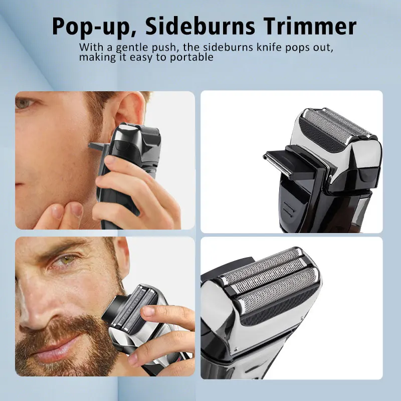 de aço inoxidável para homens, lâmina de barbear 3D tripla flutuante